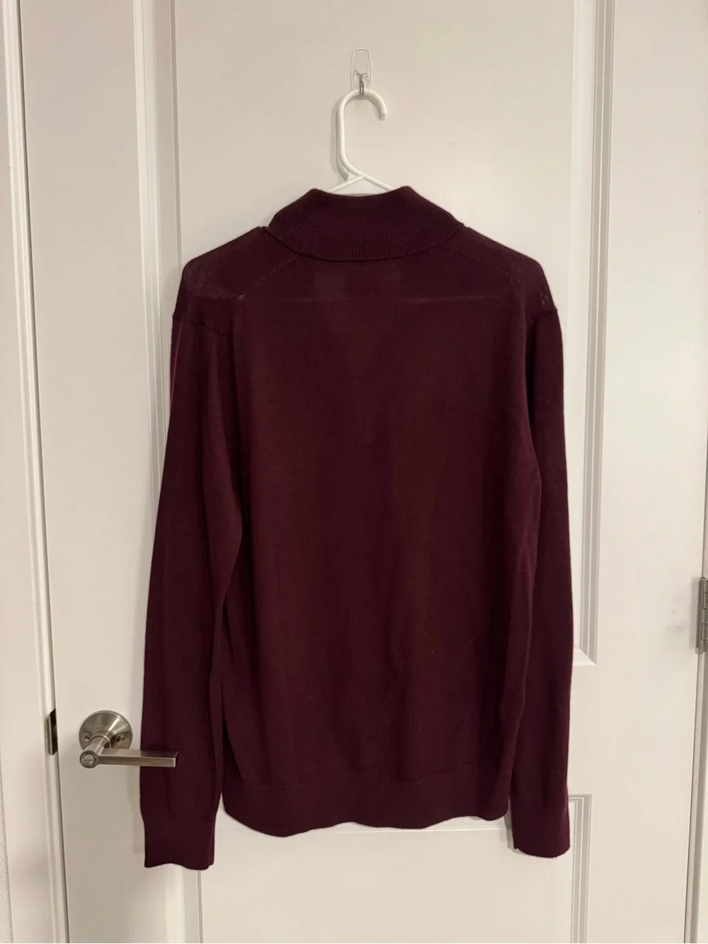 Men's Zip-Neck Sweater - Deep Burgundy
